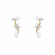 Pearl Bloom Duo Stud Earrings