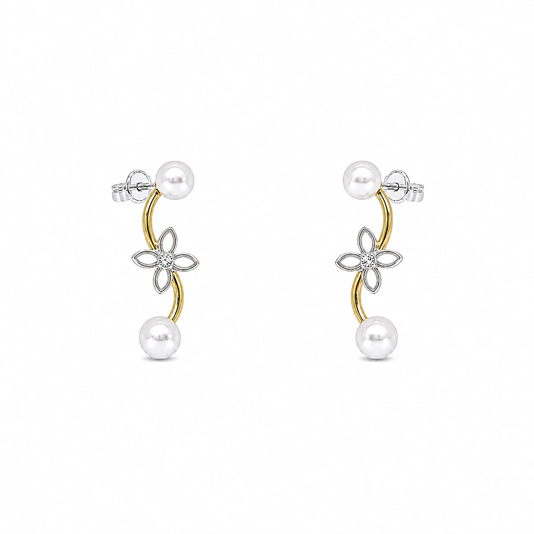 Pearl Bloom Duo Stud Earrings