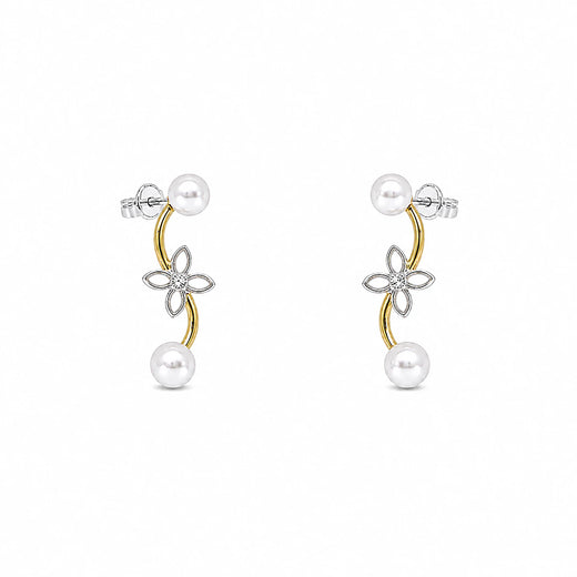 Pearl Bloom Duo Stud Earrings