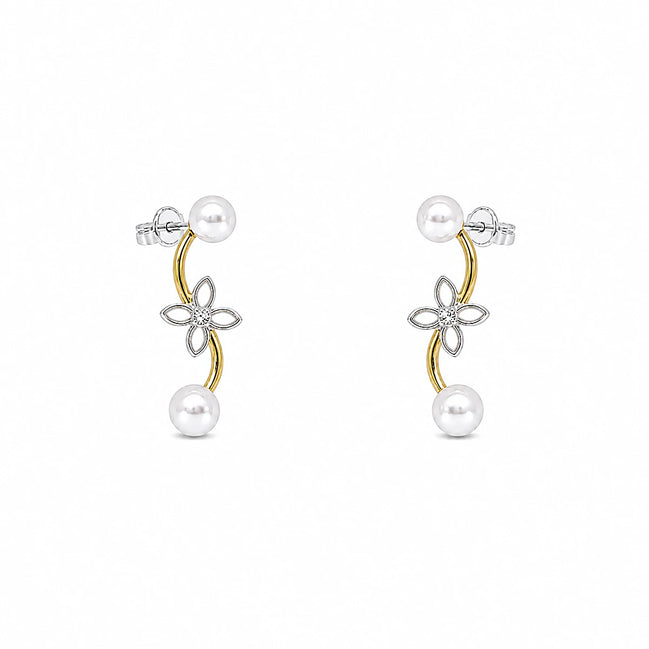 Pearl Bloom Duo Stud Earrings