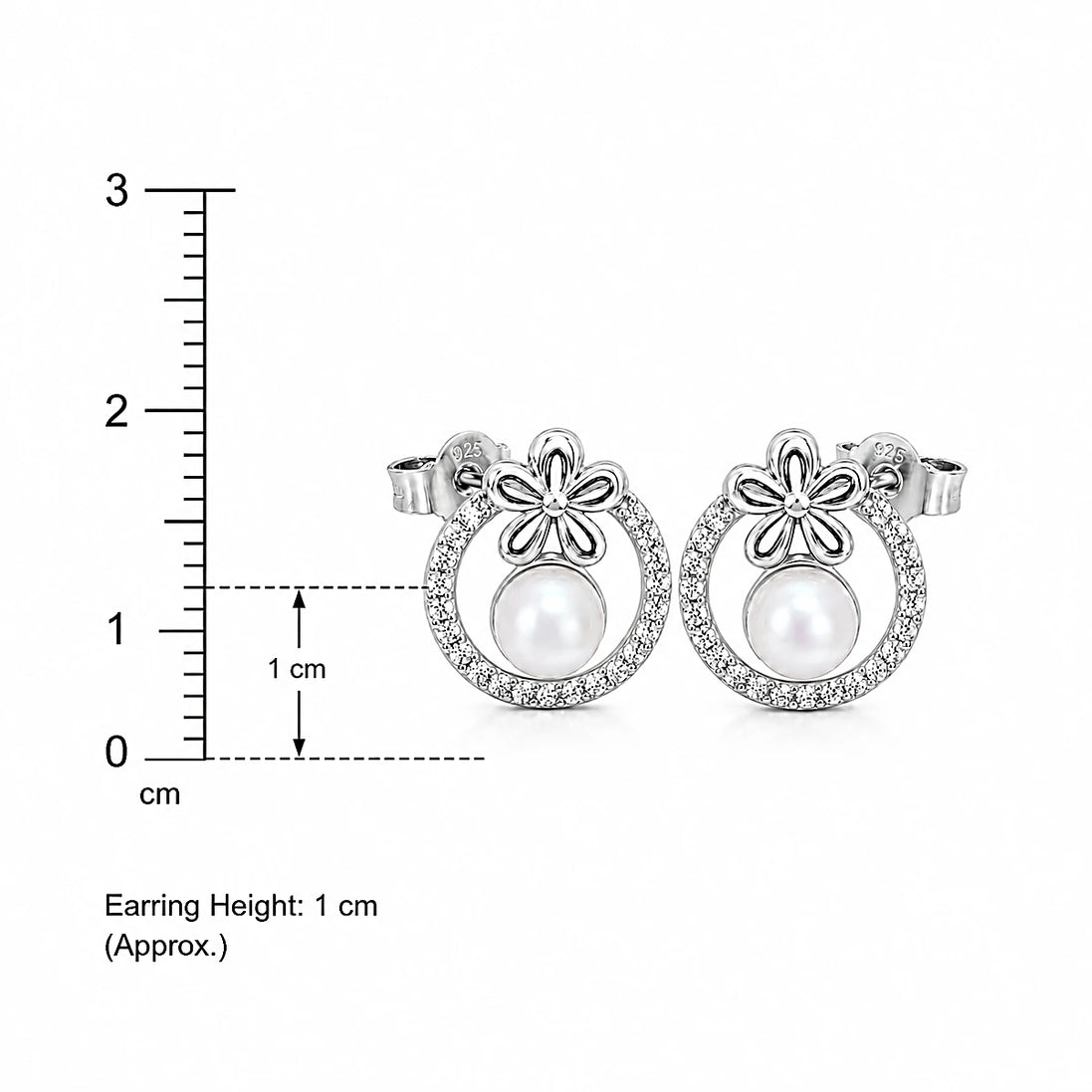 Pearl Blossom Halo Stud Earrings