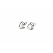 Nova Pearl Triangle Stud Earrings