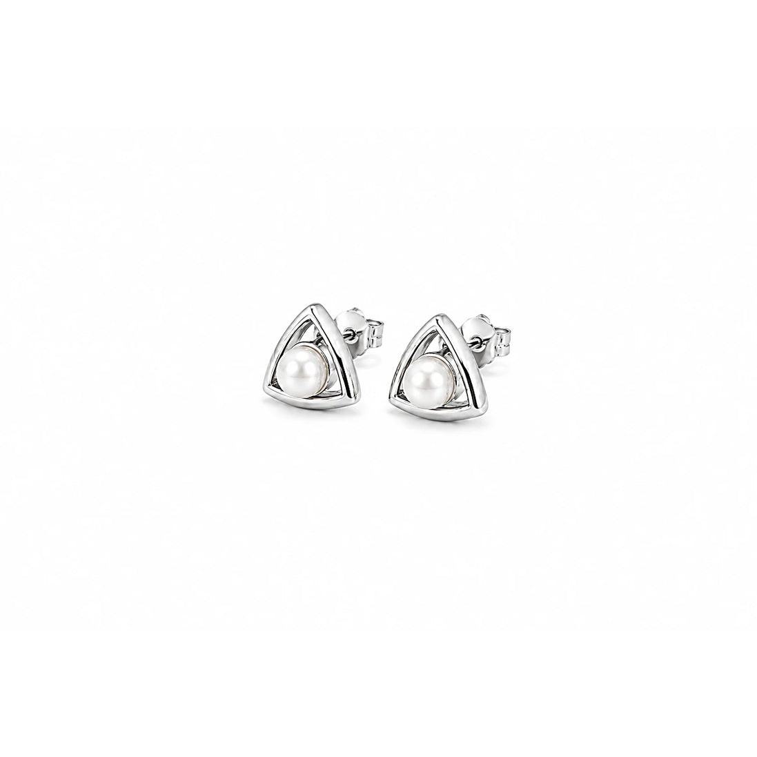 Nova Pearl Triangle Stud Earrings