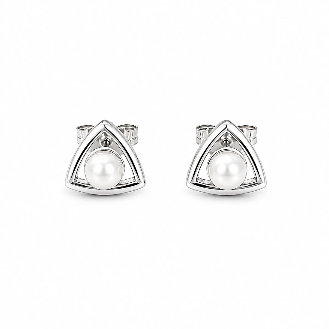 Nova Pearl Triangle Stud Earrings