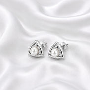 Nova Pearl Triangle Stud Earrings