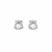 Nova Pearl Triangle Stud Earrings