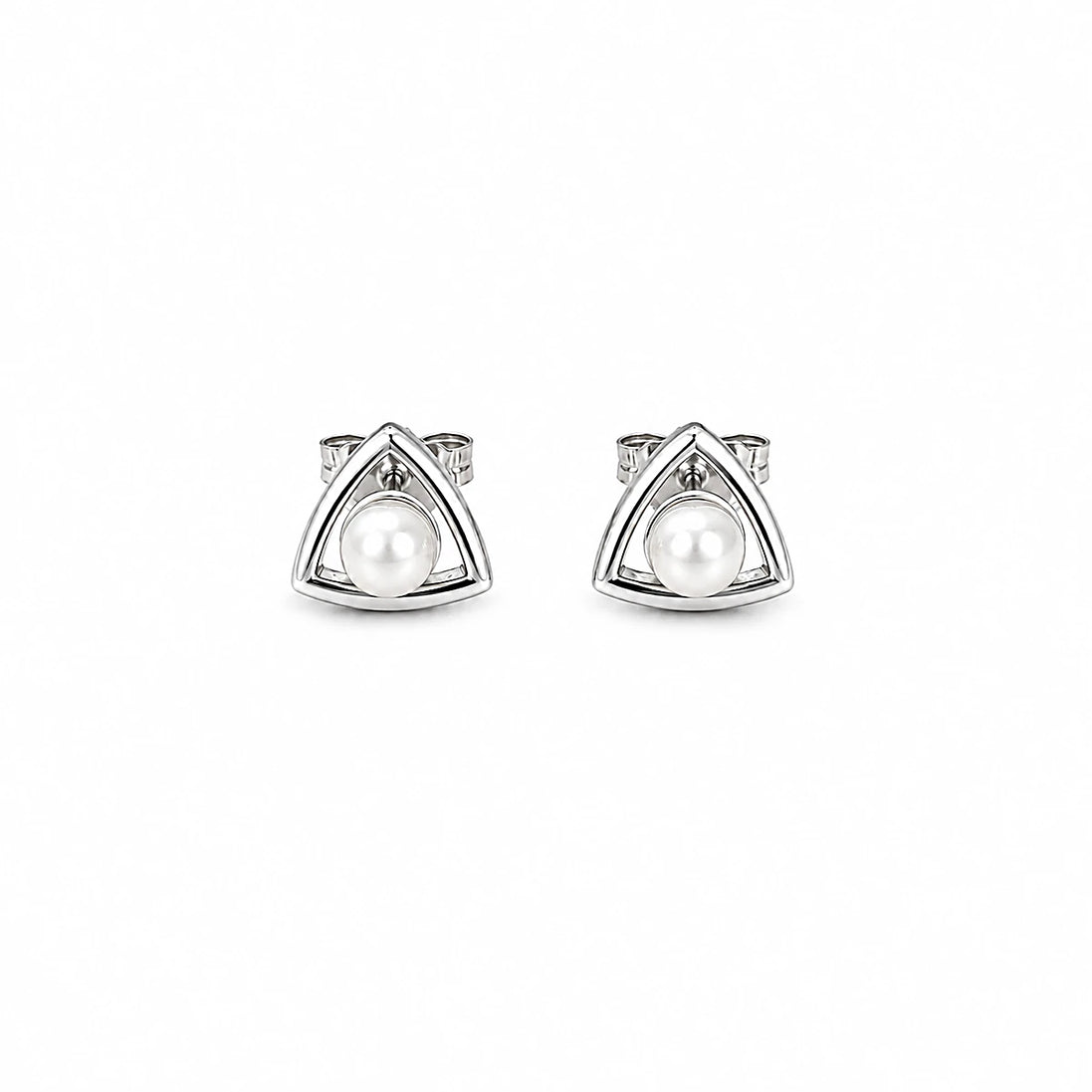 Nova Pearl Triangle Stud Earrings