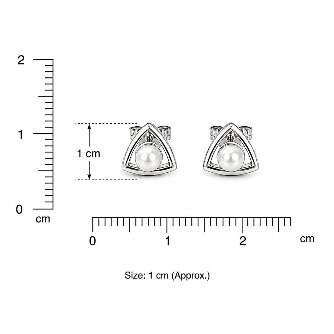 Nova Pearl Triangle Stud Earrings