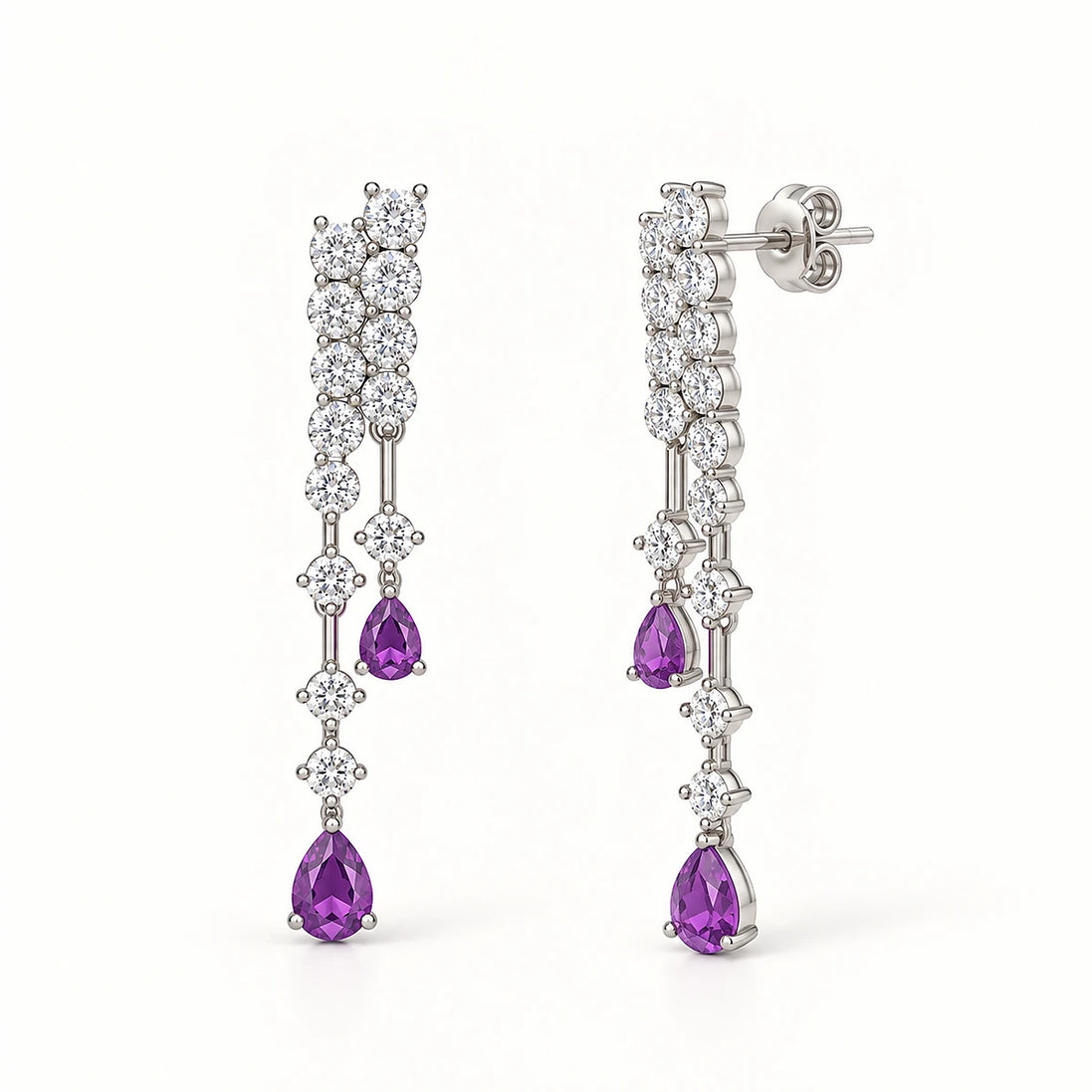 Celeste Amethyst Zirconia Drop Earrings