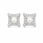 Pearl Radiance Square Stud Earrings