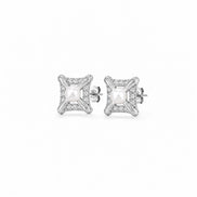 Pearl Radiance Square Stud Earrings