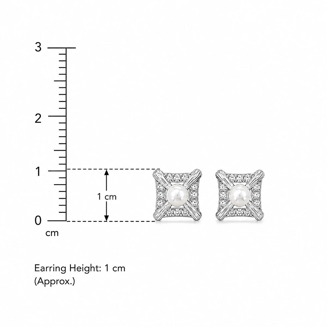Pearl Radiance Square Stud Earrings