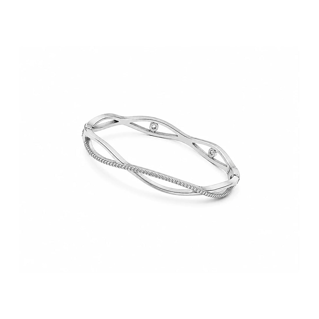 Silver Wave Twist Ladies Kada